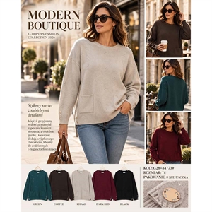 Sweter damski okrągły