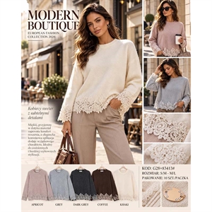 Sweter damski okrągły  S/M-M/L
