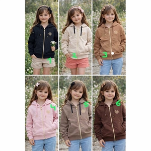 Bluza dziewczęca rozpinana na zamek z kapturem  128-164