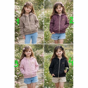 Bluza dziewczęca rozpinana na zamek z kapturem  128-164