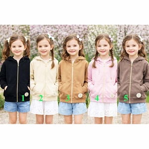 Bluza dziewczęca rozpinana na zamek z kapturem  128-164