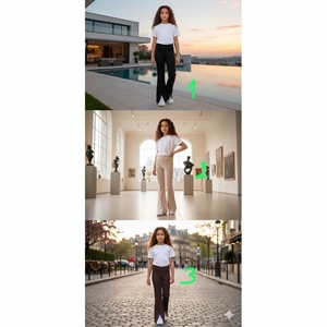 Spodnie prążek dzwony  128-164