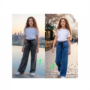 Jeansy szerokie nogawki  128-164