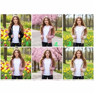 Bluza dziewczęca rozpinana na zamek z kapturem  128-164