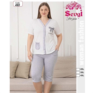 Piżama damska (3XL-5XL) - Turecki Produkt