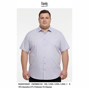 Koszula męska elegancka na krótki rękaw krój nadwymiar produkt Turecki  3XL-6XL