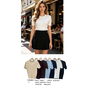 Sweter damski z krótkim rękawem