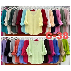 Sweter damski z dekoltem w serek
