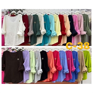 Sweter damski z dekoltem w serek
