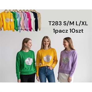 Sweter damski okrągły S/M L/XL