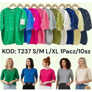 Sweter damski z krótkim rękawem S/M L/XL