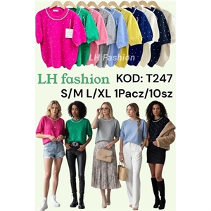 Sweter damski z krótkim rękawem S/M L/XL