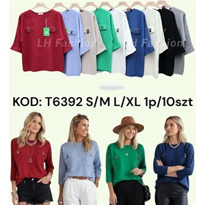 Sweter damski okrągły S/M L/XL