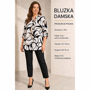 Bluzka damska rękaw 3/4 z możliwością podpięcia produkt Polski  L-3XL