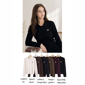 Sweter damski z dekoltem w serek