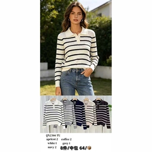 Sweter damski z dekoltem w serek