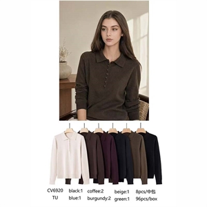 Sweter damski z dekoltem w serek