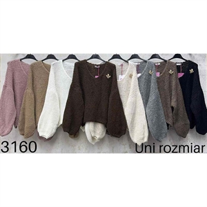 Sweter damski z dekoltem w serek