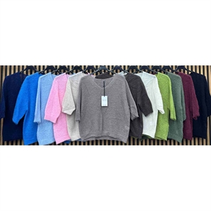 Sweter damski z dekoltem w serek