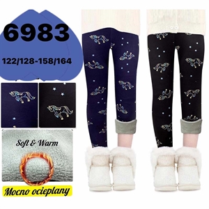 Legginsy ocieplane dziewczęce  122/128-158/164