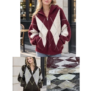 Sweter damski rozpinany na zamek
