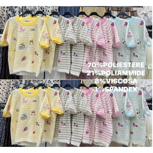 Sweter damski z krótkim rękawem - Produkt Włoski