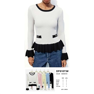 Cienki damski okrągły sweter (S/M-L/XL)