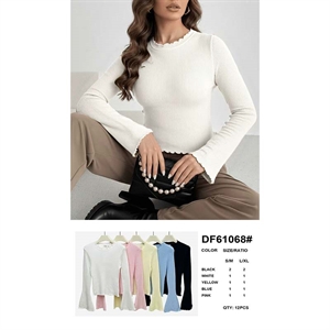 Cienki damski okrągły sweter (S/M-L/XL)