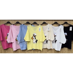 Sweter damski z krótkim rękawem - Produkt Włoski