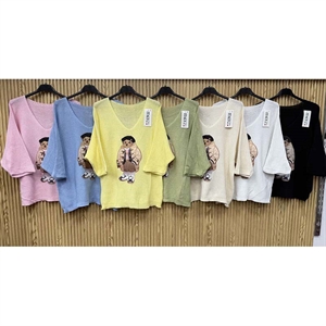 Sweter damski z krótkim rękawem - Produkt Włoski