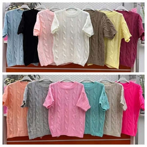 Sweter damski z krótkim rękawem