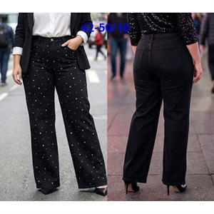 Jeansy szerokie nogawki  42-50