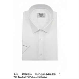Koszula męska elegancka na krótkim rękawem krój slim fit produkt Turecki M-2XL