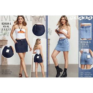 Szorty jeansowe imitujące spódnicę  XS-XL