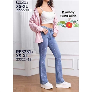 Jeansy dzwony damskie  XS-XL