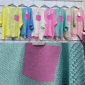 Sweter damski z krótkim rękawem