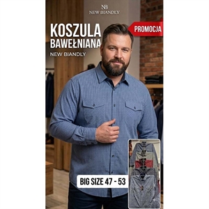 Koszula męska długi rękaw Big Size  47-53