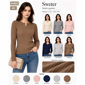 Prążkowany sweter damski  L/XL-2XL/3XL