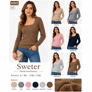 Prążkowany sweter damski  L/XL-2XL/3XL