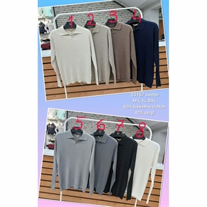 Sweter męski z kołnierzykiem produkt Turecki  M-2XL