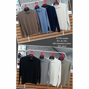 Sweter męski z kołnierzykiem produkt Turecki  M-2XL