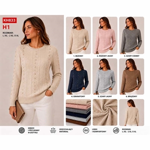 Sweter damski okrągły  L/XL-2XL/3XL