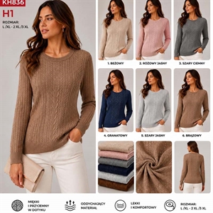 Sweter damski okrągły  L/XL-2XL/3XL