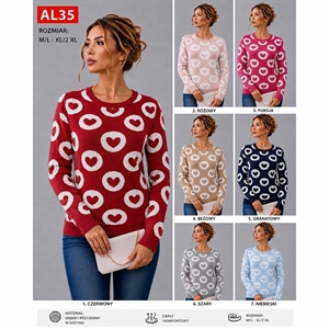 Sweter damski okrągły  M/L-XL/2XL
