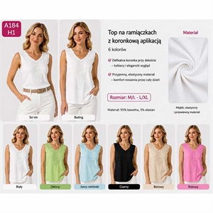Bluzka damska bez rękawów  M/L-L/XL