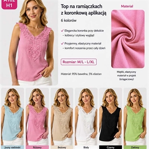Bluzka damska bez rękawów  M/L-L/XL