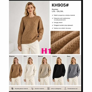 Sweter damski okrągły  L/XL-2XL/3XL