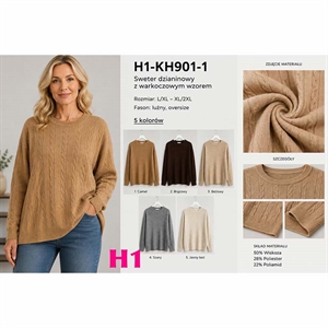 Sweter damski okrągły  L/XL-XL/2XL