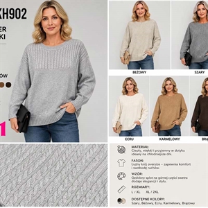 Sweter damski okrągły  L/XL-XL/2XL