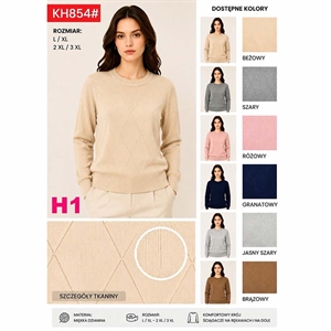 Sweter damski okrągły  L/XL-2XL/3XL